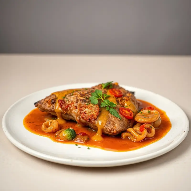 Gebackenes Hühnerfleisch mit Süß-Sauer-Sauce